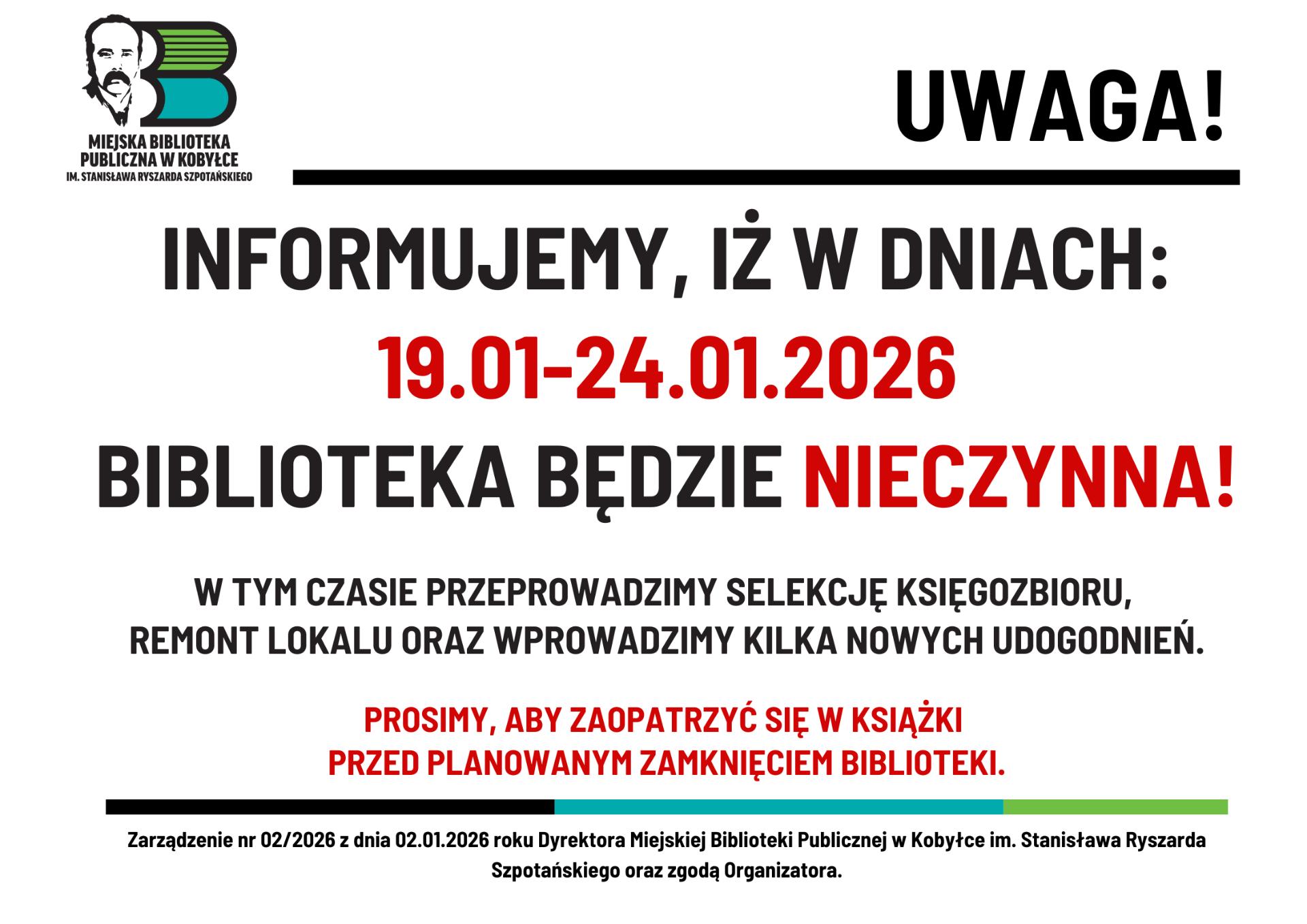 plakat informujący