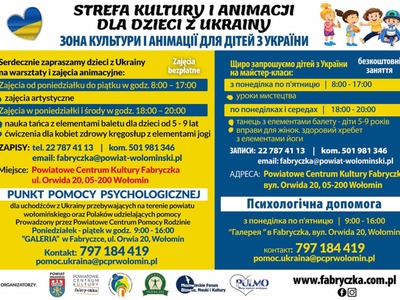 plakat z informacjami o zajęciach