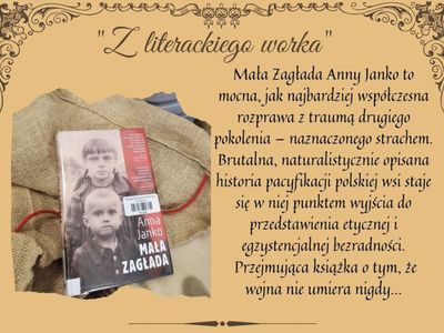 Plakat promujący cykl o literackich gatunkach "Z literackiego worka".