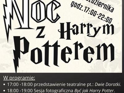 plakat informujący o programie nocy bibliotek