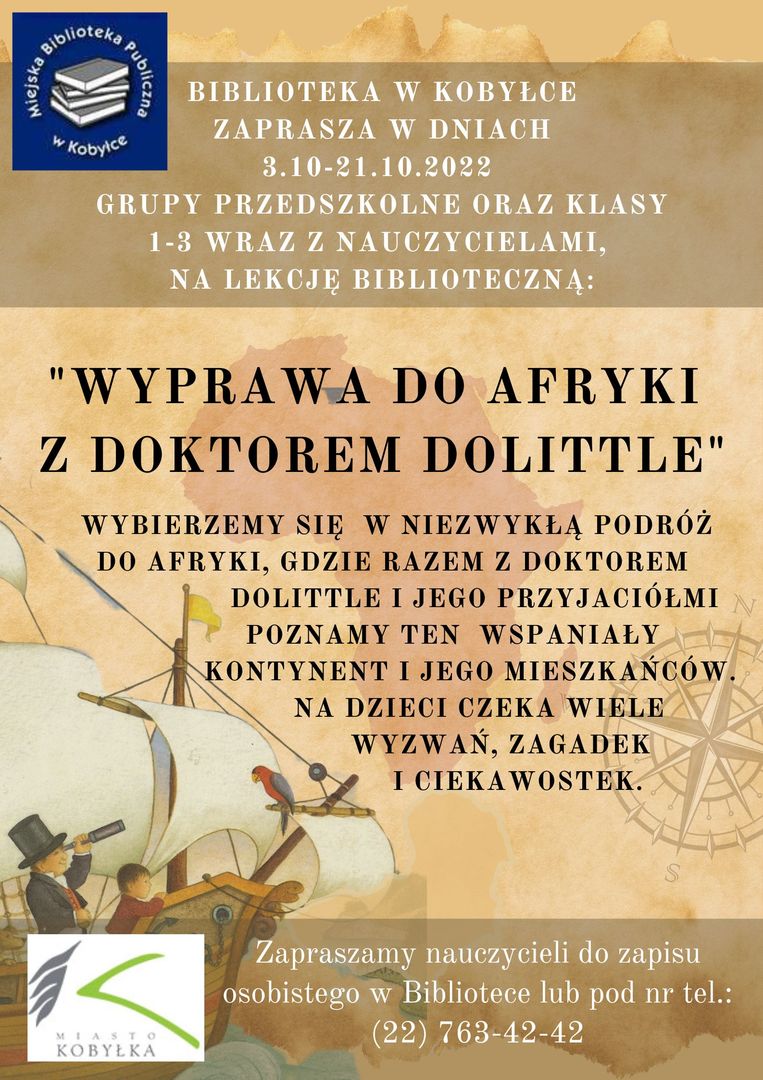 plakat informujący o zapisach na lekcję biblioteczną