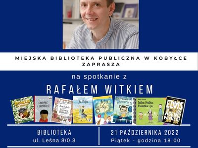 plakat informujący o spotkaniu z Rafałem Witkiem