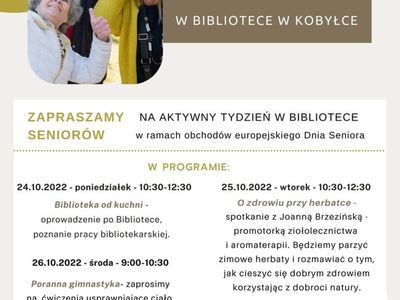 Plakat informujący o aktywnym tygodniu dla seniorów