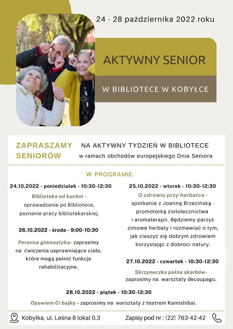 Plakat informujący o aktywnym tygodniu dla seniorów