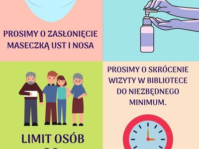 plakat informujący o zmianach w funkcjonowaniu Biblioteki