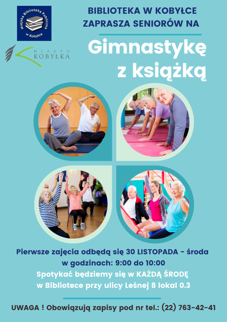 Plakat informujący o zajęciach gimnastycznych dla Seniorów