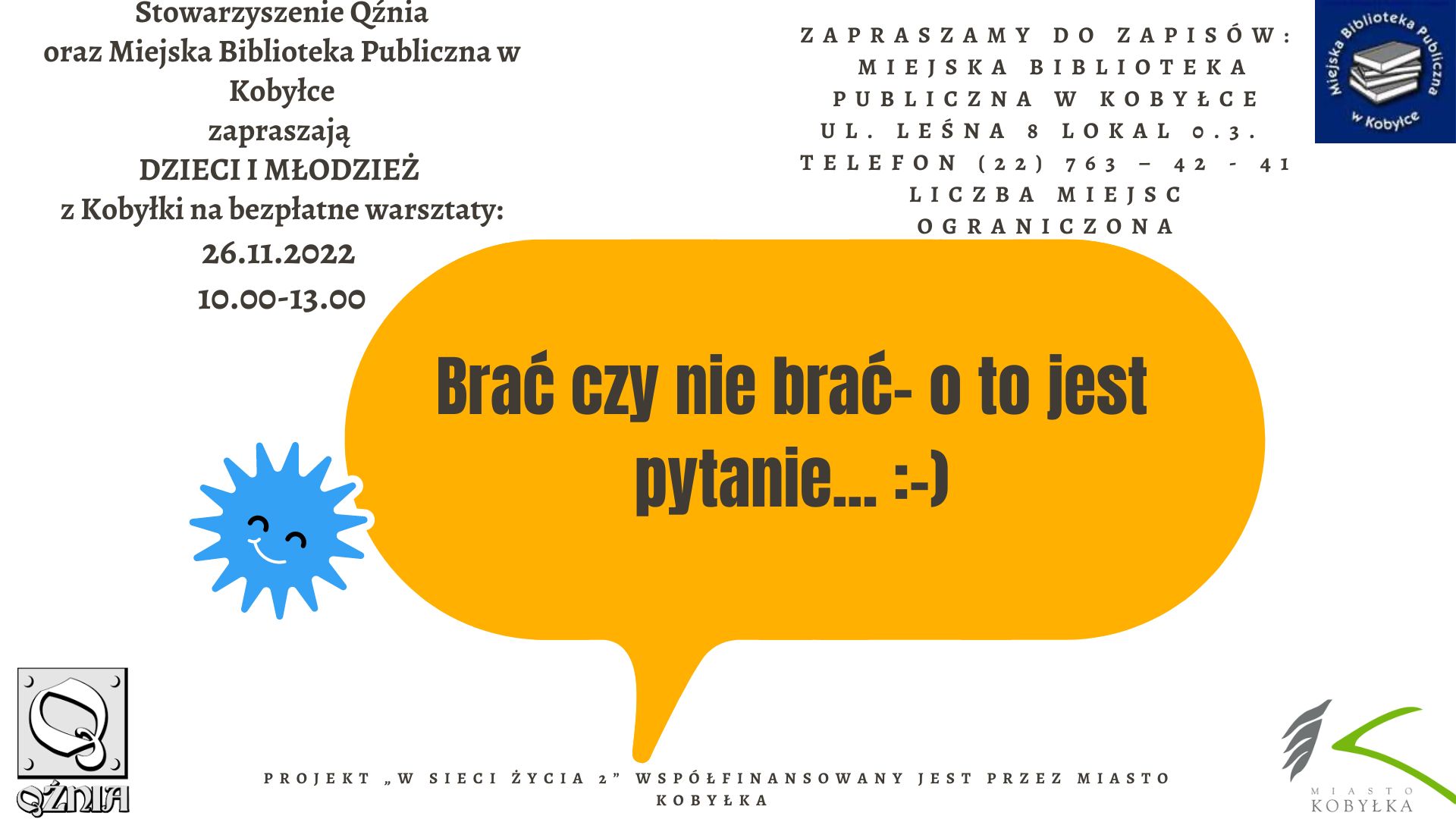 plakat informujący o zajęciach