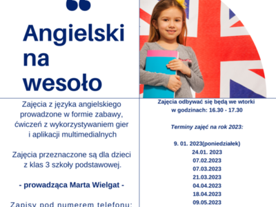 harmonogram zajęć Angielski na wesoło