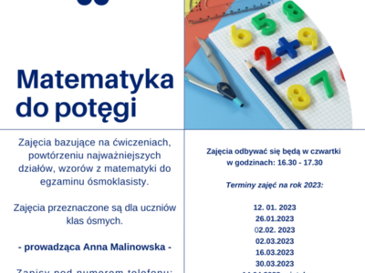 harmonogram zajęć Matematyka do potęgi