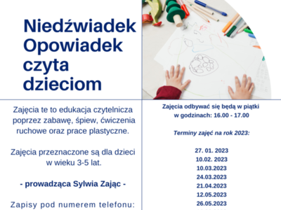 harmonogram zajęć Niedźwiadek Opowiadek czyta Dzieciom