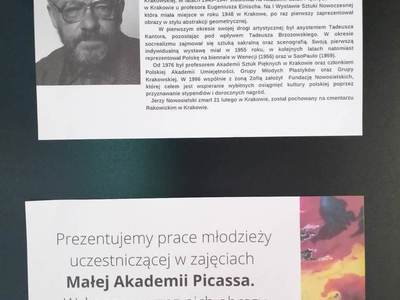 Zdjęcie przedstawia biogram i zdjęcie Jerzego Nowosielskiego.