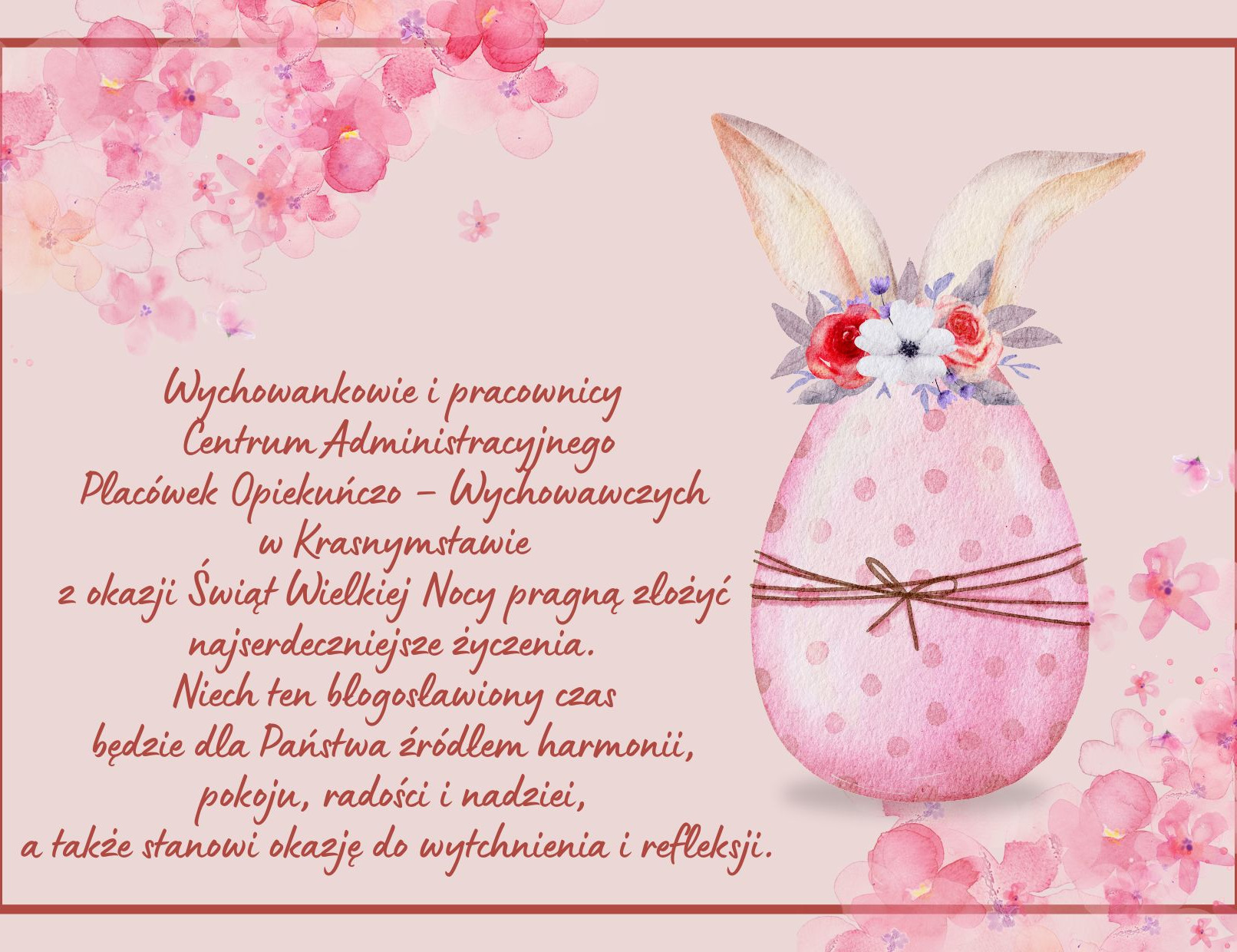 Kartka wielkanocna z życzeniami