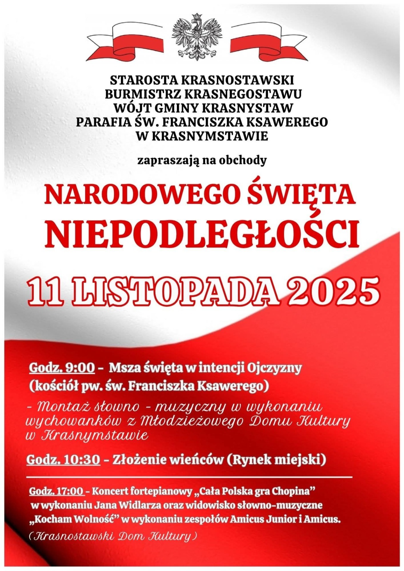 Plakat uroczystości