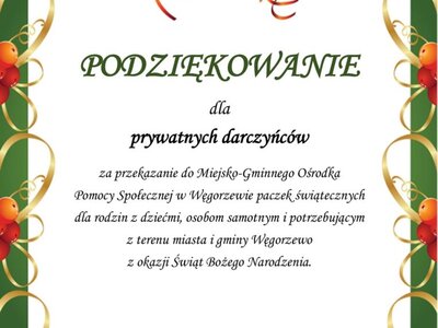 Podziękowania dla darczyńców