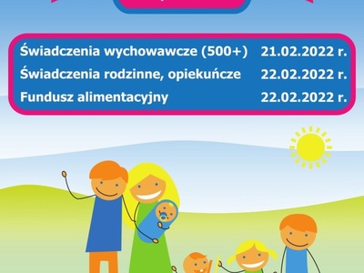 Terminy wypłat luty 2022 r. plakat informacyjny [png]