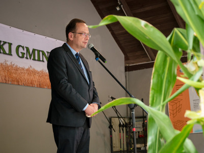 Dożynki Gminne 2021 - powitanie gości przez Wójta Gminy