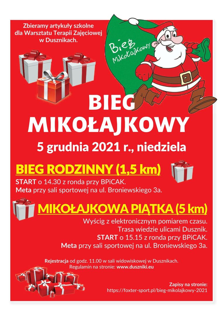 5 grudnia - Bieg Mikołajkowy