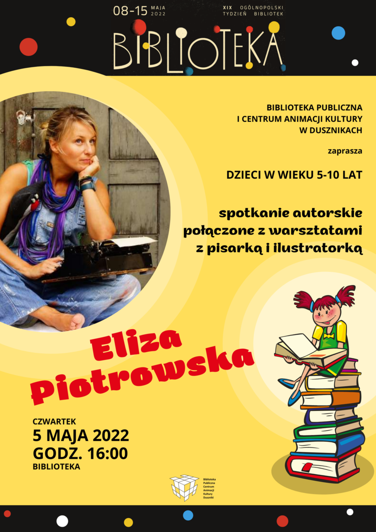 spotkanie autorskie dla dzieci z Elizą Piotrowską 