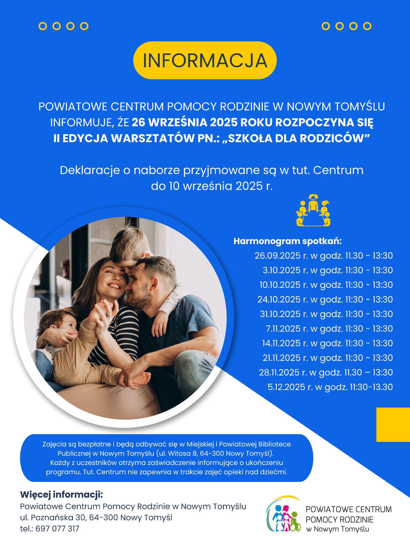II  EDYCJA  WARSZTATÓW  PN  &quot;Szkoła dla rodziców&quot; - PCPR w Nowym Tomyślu