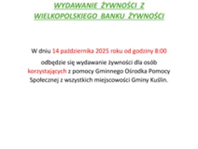 WYDAWANIE ŻYWNOŚCI