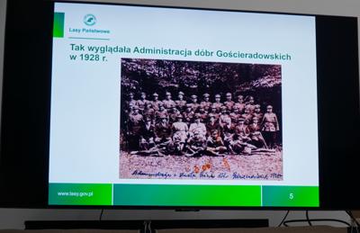 Fragment prezentacji o historii Nadleśnictwa Gościeradów
