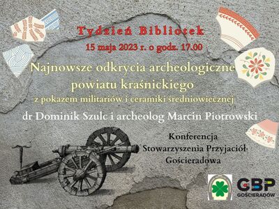 Plakat "Najnowsze odkrycia archeologiczne w powiecie kraśnickim"