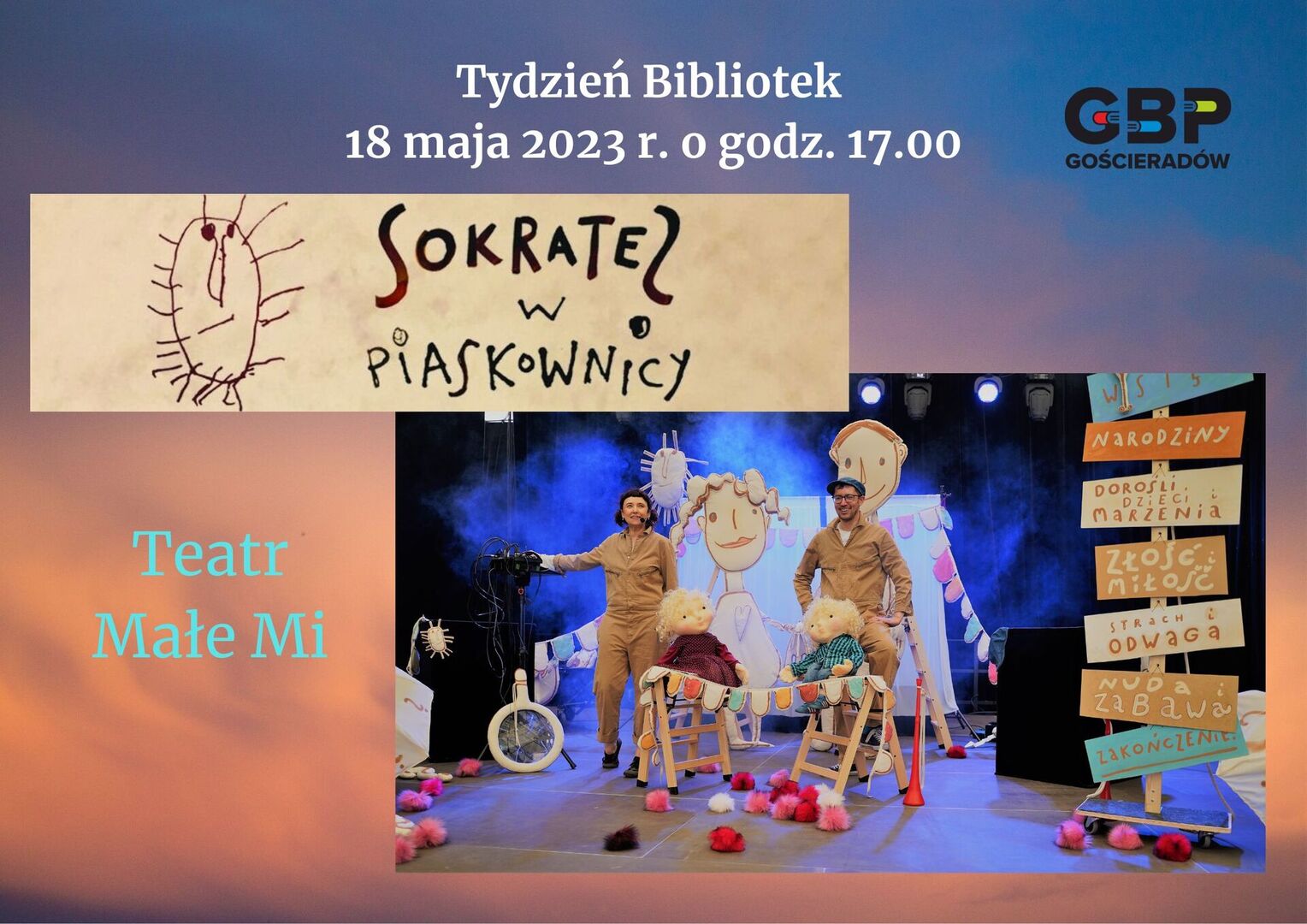 Plakat informujący o mającym się odbyć spektaklu 