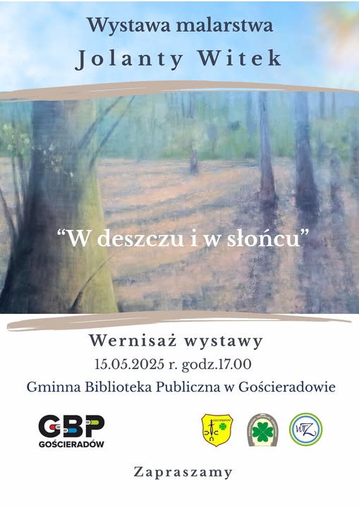 Plakat informujący o wernisażu wystawy malarstwa Jolanyty Witek. 