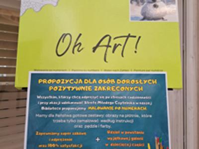 Zdjęcie przedstawiające opakowanie po przykłądowym zestawie do malowania po numerach  oraz plakat- informację znajdującą się w załączniku.
