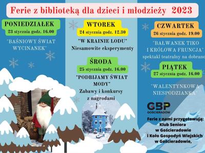 Program ferii zimowych 2023 w bibliotece oraz organizatorzy