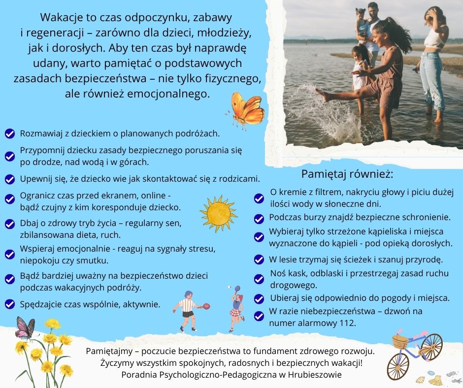 bezpieczne wakacje plakat
