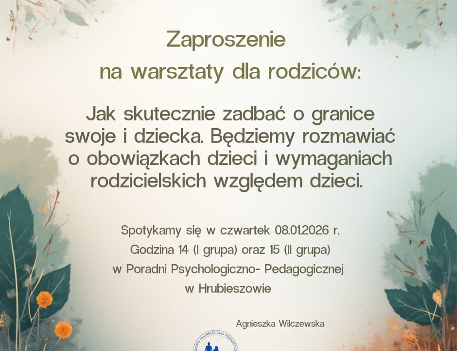 Zaproszenie na warsztaty dla rodziców 