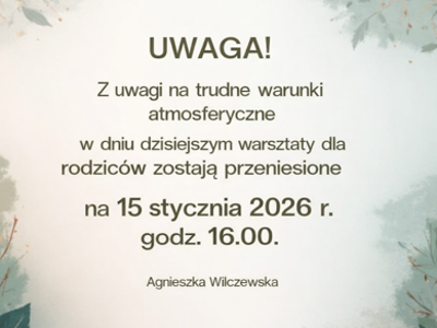 Zmiana terminu warsztatów