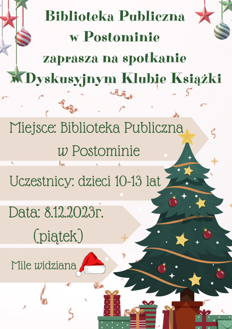 plakat zapraszający do klubu czytelniczego