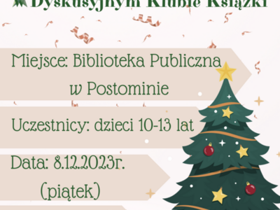 plakat zapraszający do klubu czytelniczego