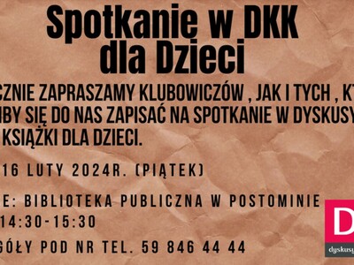 plakat zapraszający do klubu czytelniczego dla dzieci