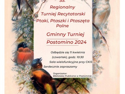 plakat zapraszający na Turniej recytatorski