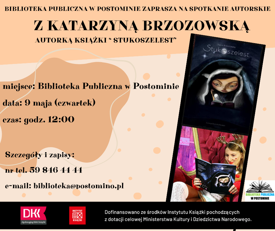 plakat zapraszający na spotkanie autorskie