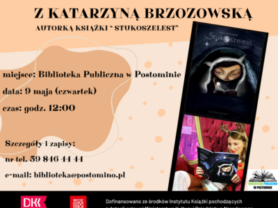 plakat zapraszający na spotkanie autorskie