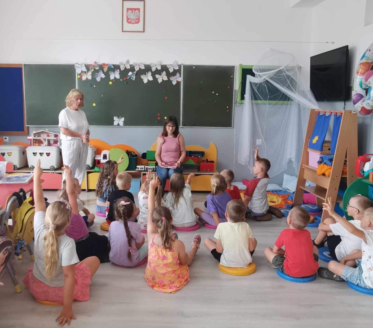 Wizyta bibliotekarki w przedszkolu