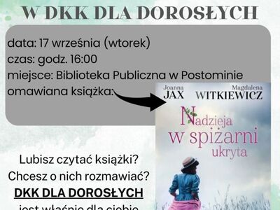 plakat informujący o spotkanie w DKK dla Dorosłych