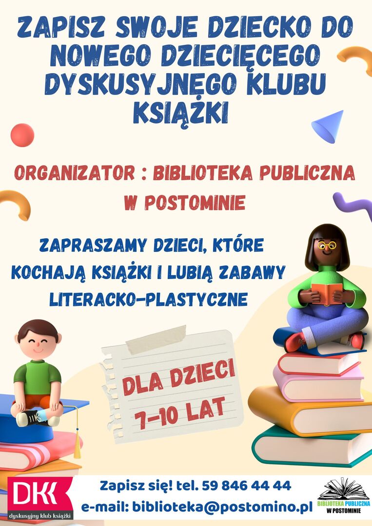 plakat zaproszenie do nowego klubu czytelniczego