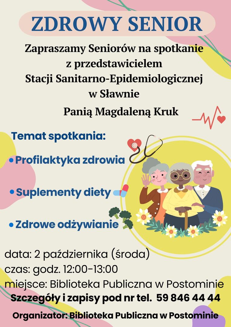 plakat zapraszający seniorów na spotkanie