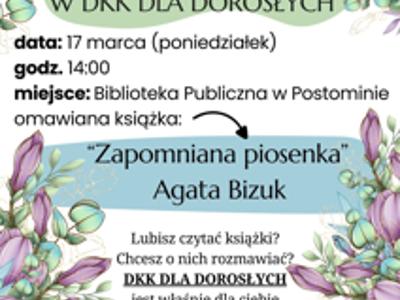 plakat informujący o spotkaniu w DKK dla Dorosłych