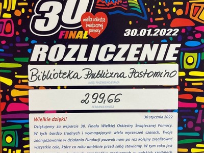 informacja o rozliczeniu WOŚP