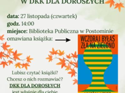plakat zapraszający na zajęcia w DKK dla Dorosłych