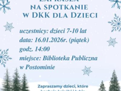 plakat zapraszający na spotkanie w DKK dla Dzieci