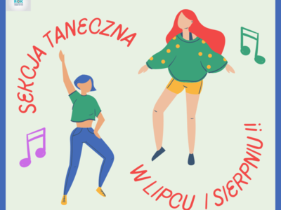 Infografika sekcja taneczna w lipcu i sierpniu