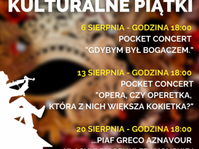 INFOGRAFIKA KULTURALNE PIĄTKI RAKONIEWICKIEGO OŚRODKA KULTURY