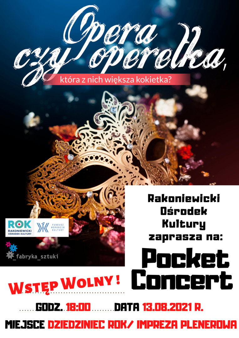 PLAKAT INFORMACYJNY KONCERT OPERA CZY OPERETKA, KTÓRA Z NICH WIĘKSZA KOKIETKA?